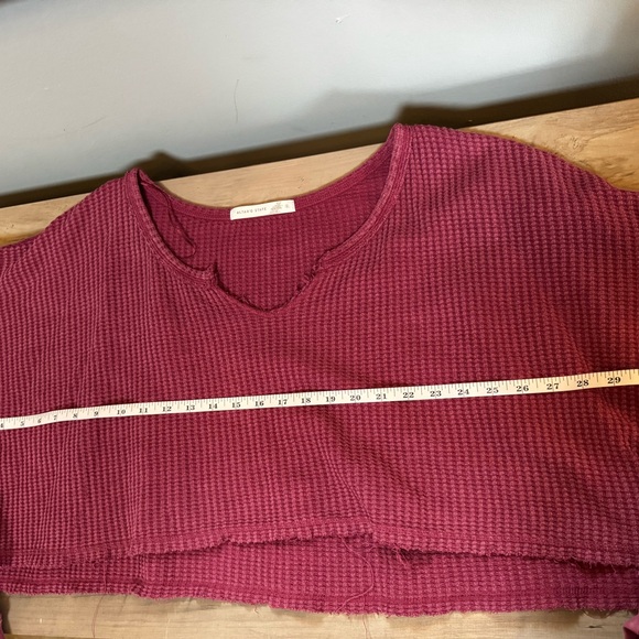 Altar'd State Distressed Oversized V-Neck - Picture 3 of 8